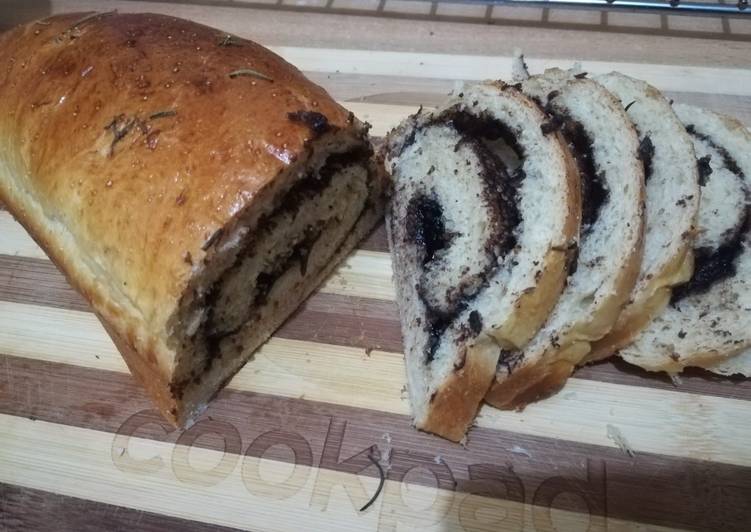 Poppy seed bread with chocolate ganache filling