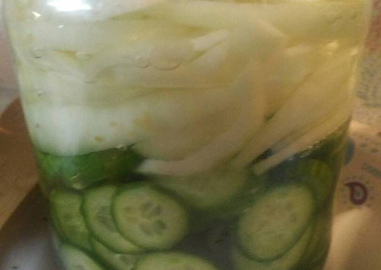 Refrigerator Pickled Cucumber and onion