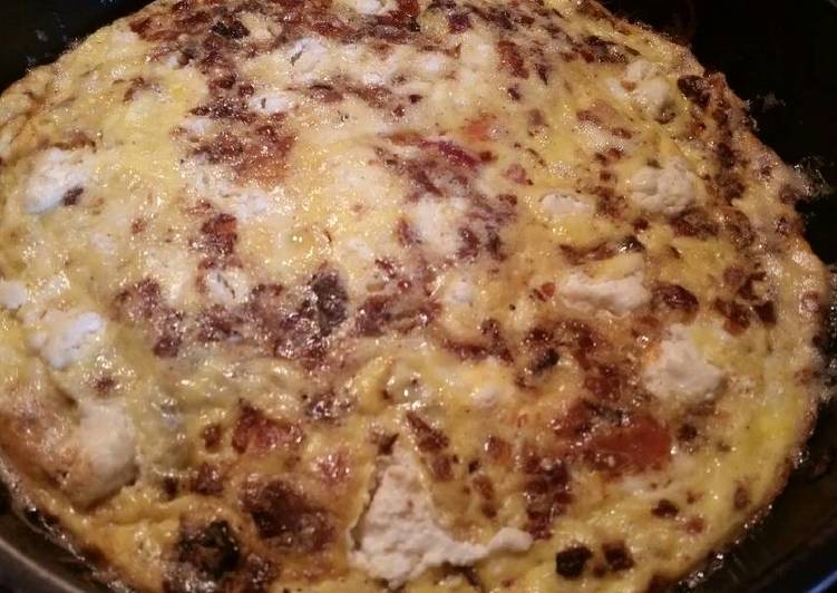 Bacon, Goat Cheese, & Caramelized Red Onion Frittata