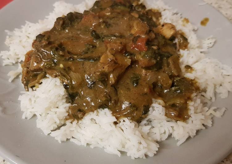 My Chicken & Spinach Curry with Basmati Rice 😘