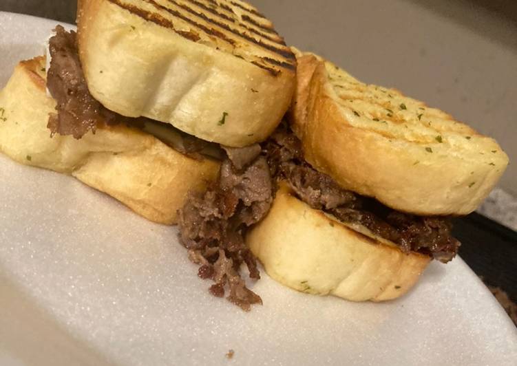 Texas Toast Philly Cheese Steak Sandwich