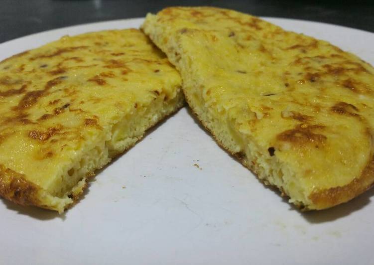 Omelette with cheese and sweet potato