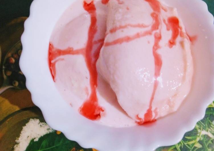 Vanilla icecream with roohafza