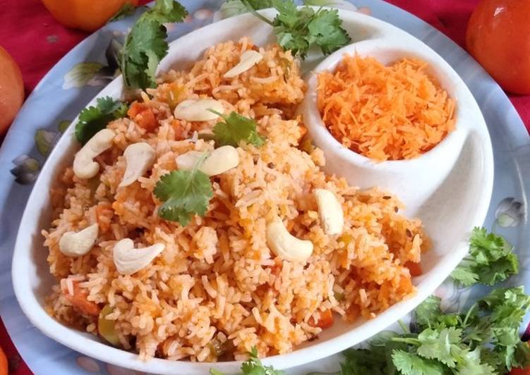Yummy and tasty carrot rice