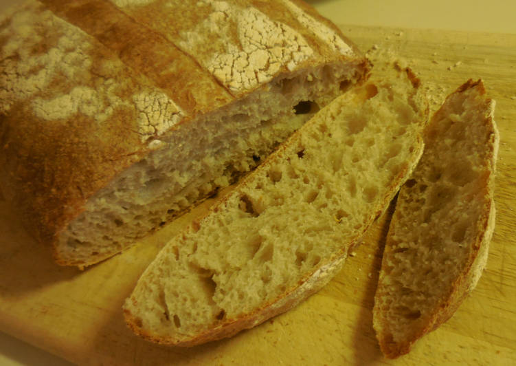 Overnight Sourdough Bread - Sticky Wet Dough