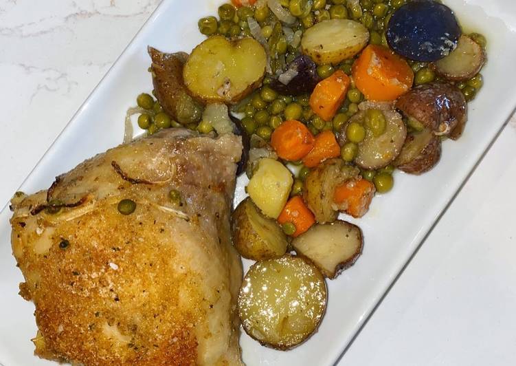 Mare’s Chicken with Potatoes and Peas
