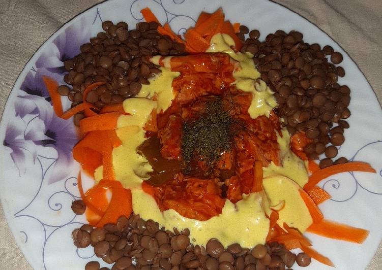 Tasty Lentil-Carrot-Tuna salad
