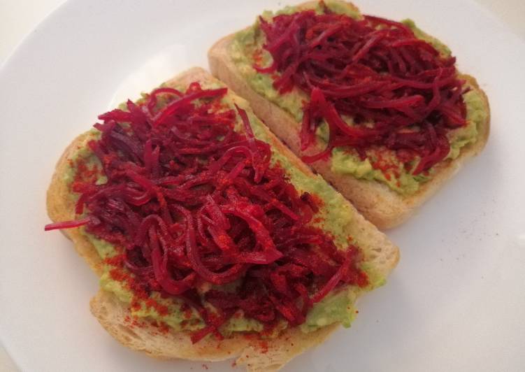 Avocado and beetroot toast