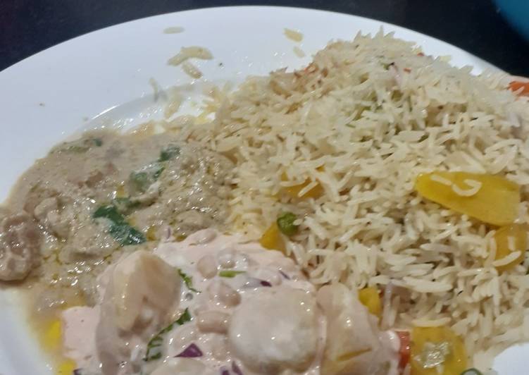Basmati Rice da miyar gidar kashuna da salad din dakalin turawa