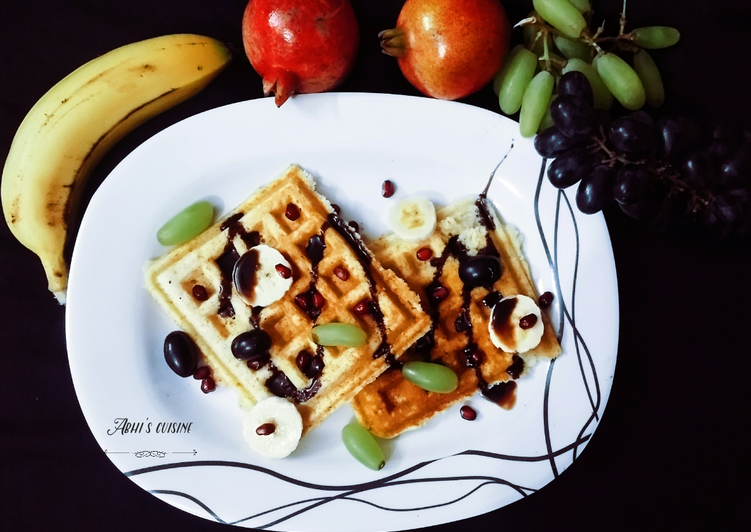 Easy Belgian fruit waffle