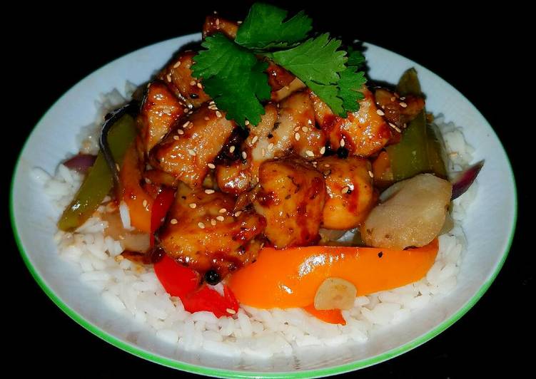Mike's Spicy Korean Chicken Over Jasmine Rice