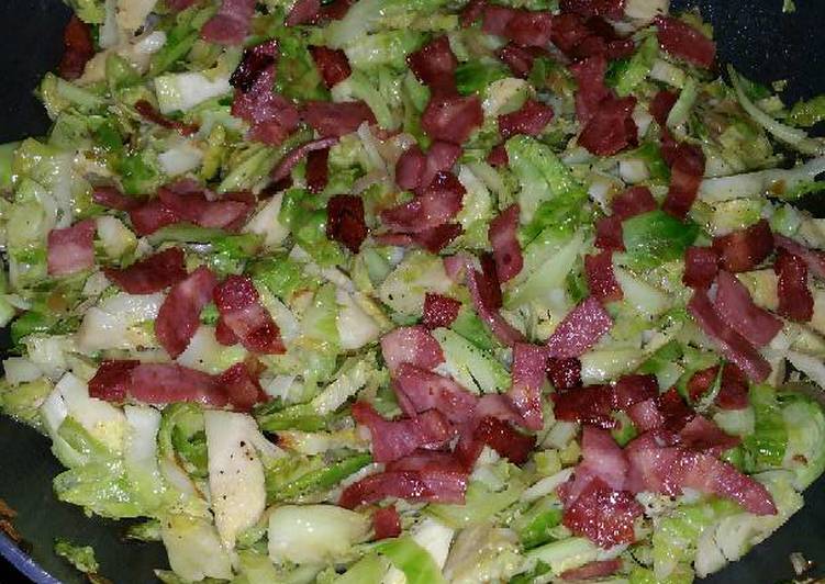 Brussels Sprouts with Crispy Bacon and Shallots