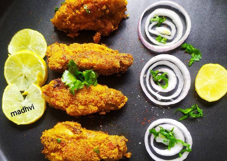 रवा फ्राइड चिकन विंग्स (Goan Rava Fried Chicken Wings)