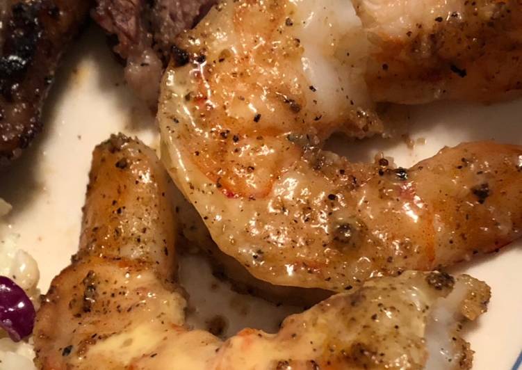 Grilled garlic butter colossal shrimp