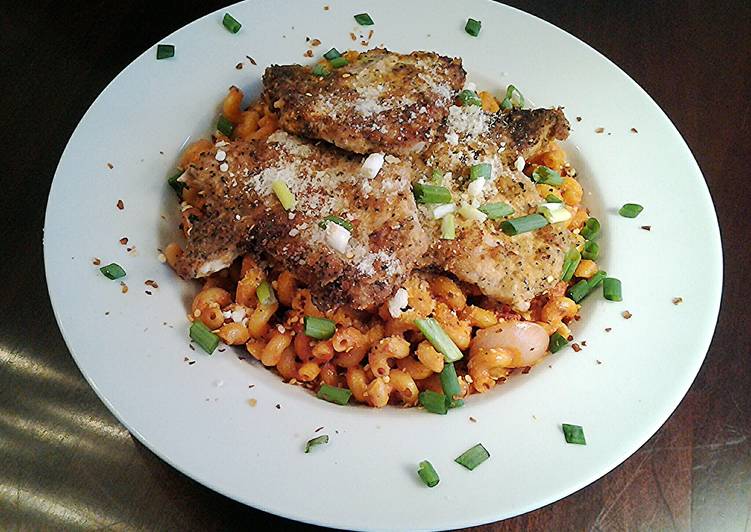 Pan Seared pork chops with a Quick Pan  Sauced Pasta