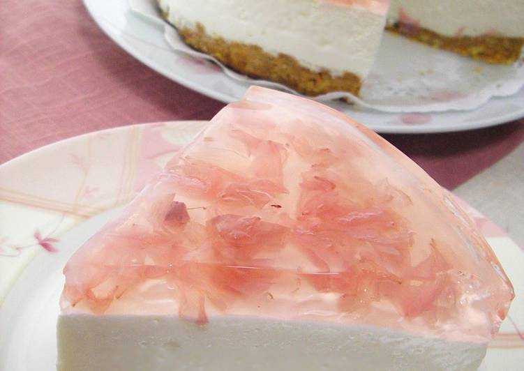 Sakura No-Bake Cheesecake