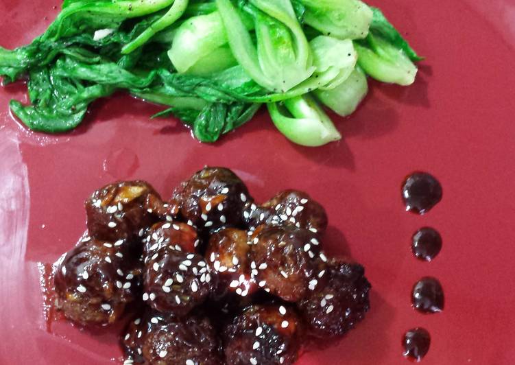 Asian Meatballs & Fresh Bok choy
