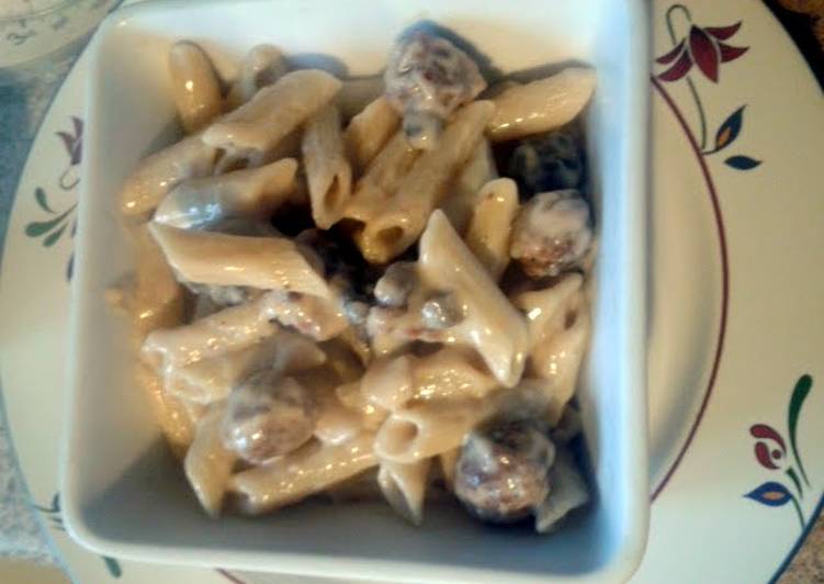 Penne with Soup & Sausage Sauce