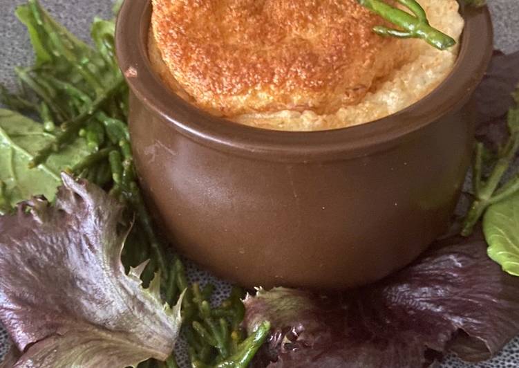Cornish Crab Soufflé with Samphire Salad