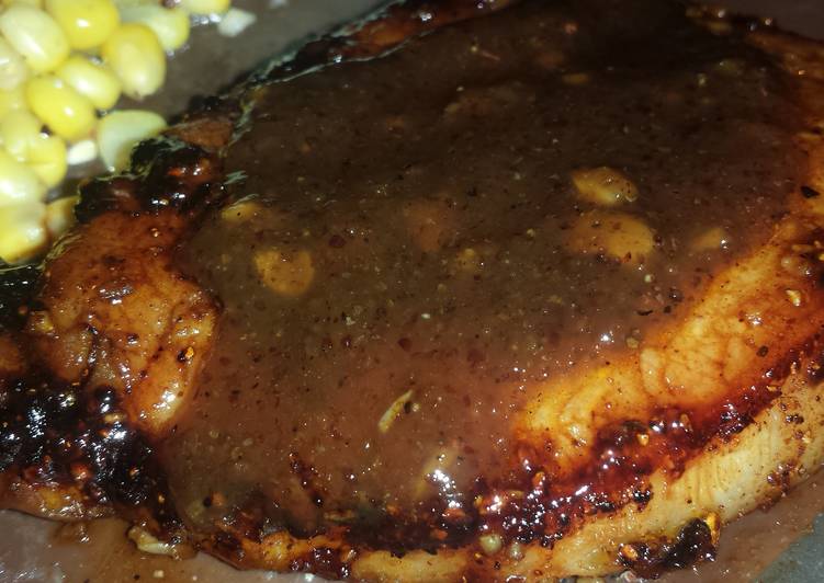 Sweet Bourbon Glazed Pork Chops