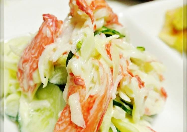 New Onions and Crab Stick Salad