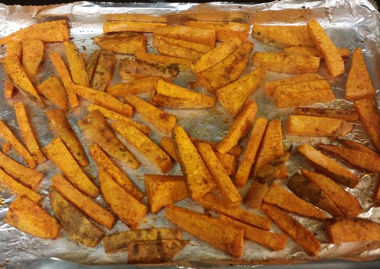 Baked sweet potato wedges