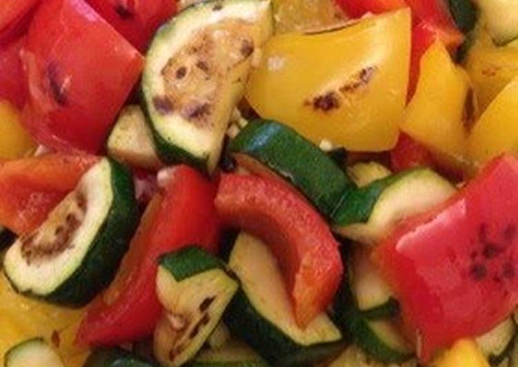 Marinated Fried Zucchini and Bell Pepper