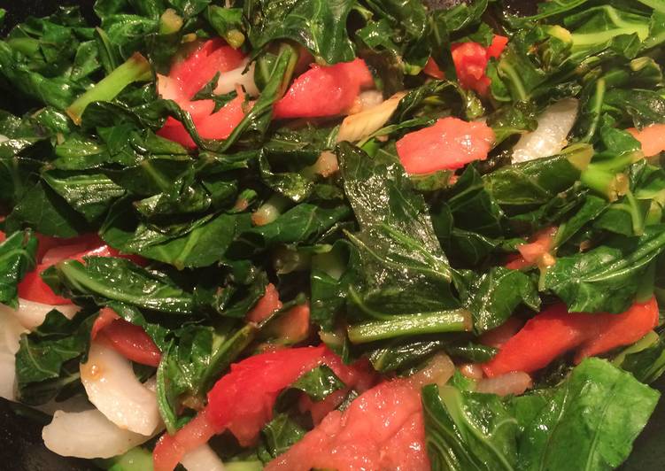 Sauteed Collards with tomatillos
