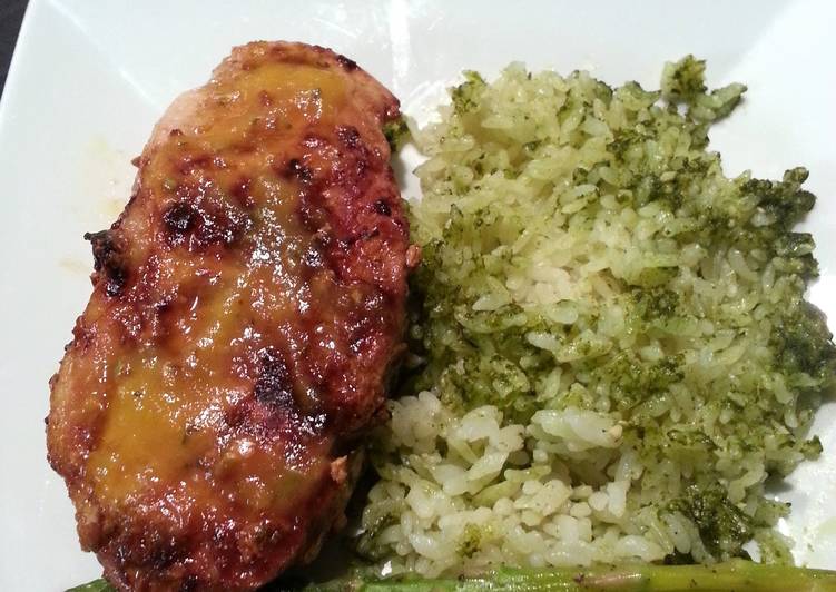 Mango Habanero Pork Chops w/Green Rice