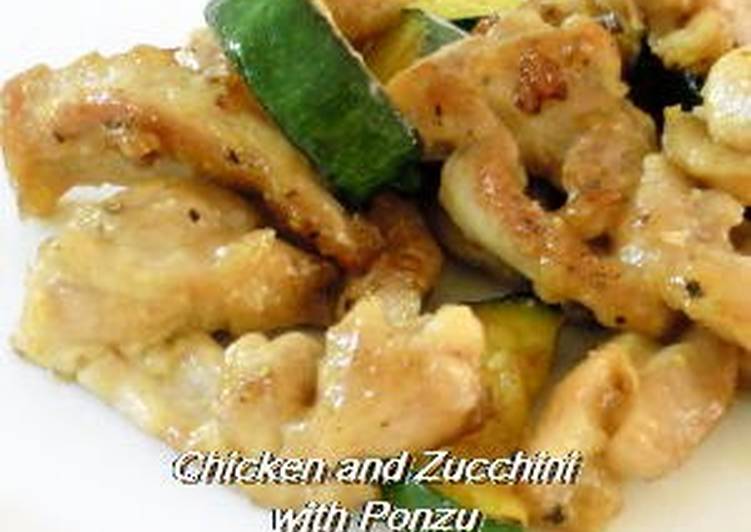 Chicken Thighs and Zucchini in Ponzu Sauce Stir-fry