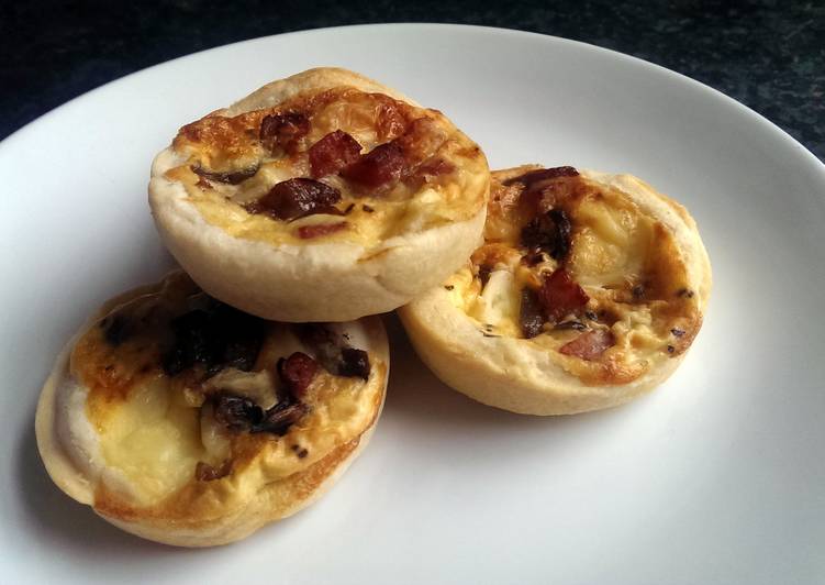 Sophie's bacon, brie and red onion tarts