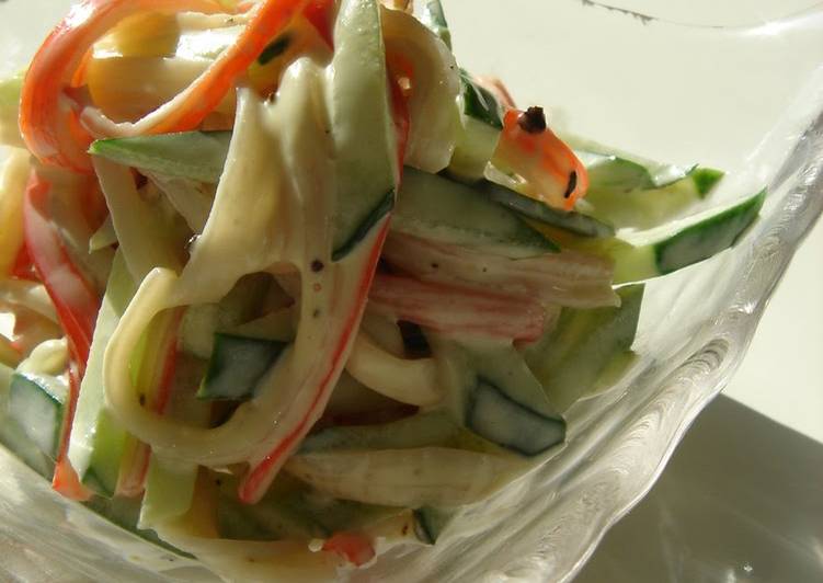 Cucumber and Imitation Crab Salad with Mayo