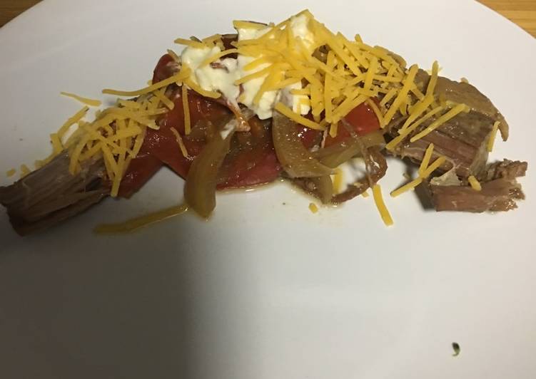Breadless Beef and cheese (crock pot)