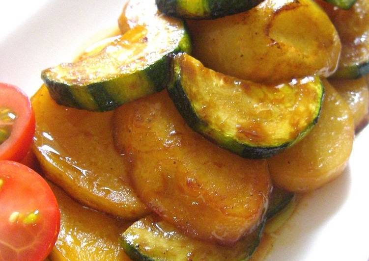 Zucchini and Potatoes Marinated in Soy Sauce