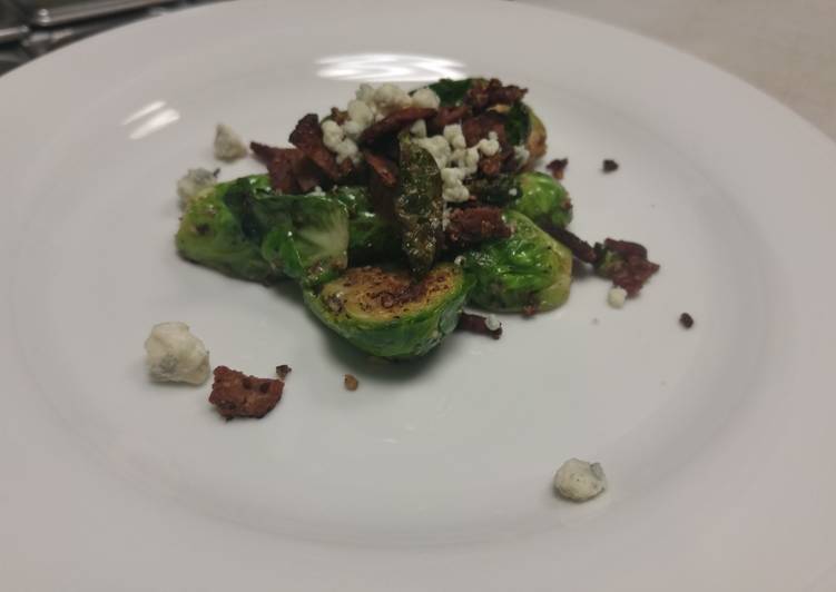 Brussel Sprouts with Bacon and Bleu