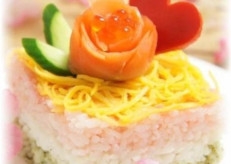 Easy Square-Shaped Chirashizushi and Cup Sushi For Girl's Day