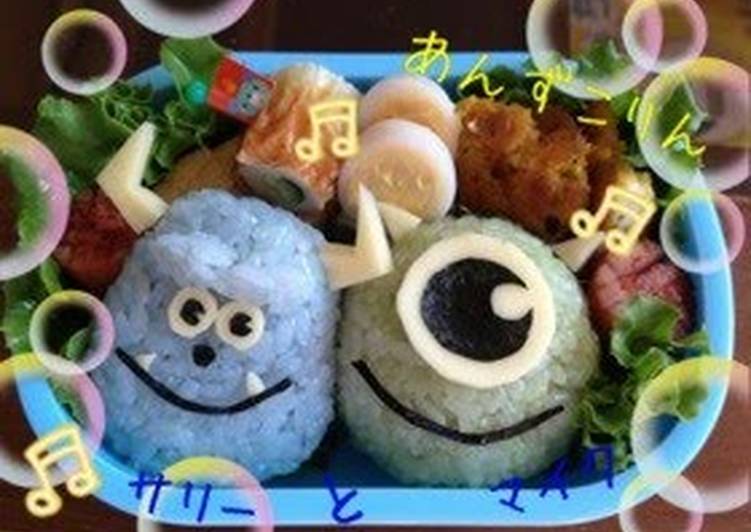 Easy! Charaben (Decorative Bentos) For School Outings - Sully and Mike from Monsters Inc.