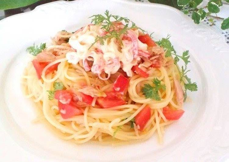 Asian-Style Chilled Pasta with Crab Mayonnaise Salad