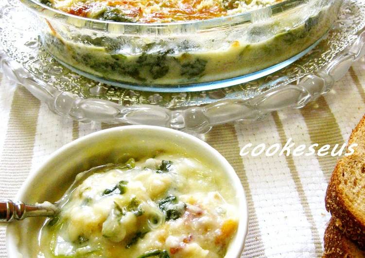 Soy Milk Gratin with Oyster and Spinach