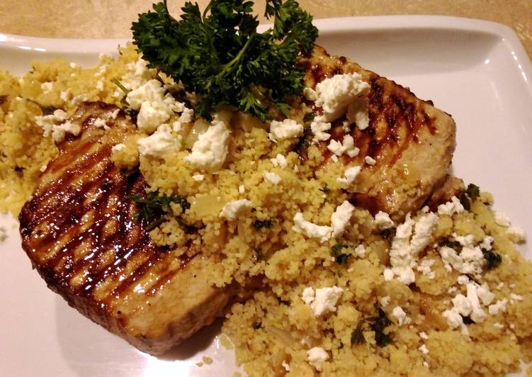 Lemon Herb Couscous With Grilled Pork Chops