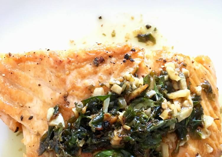 Salmon with Garlic Butter and Capers