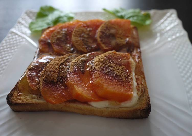 Persimmon Toast with Sour Cream and Cinnamon