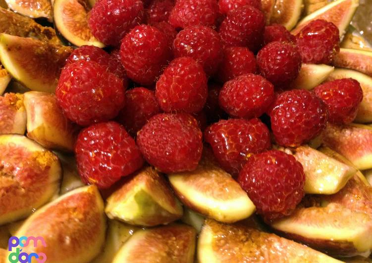 Raspberry and fig custard tart
