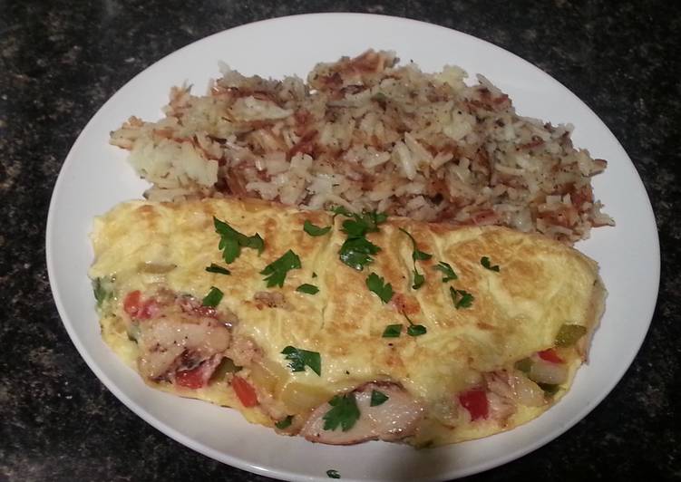 Grilled chicken omelet