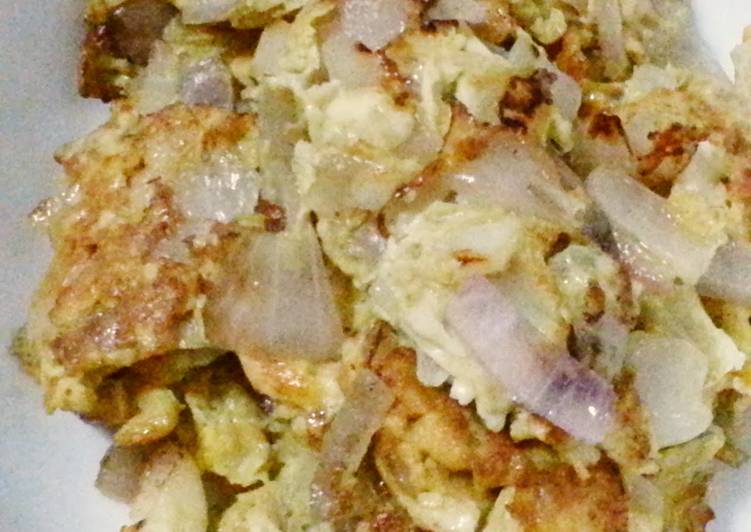 Onion egg omelet (improved juicy version)