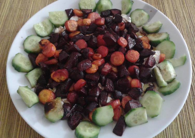 Roasted beet and carrot salad
