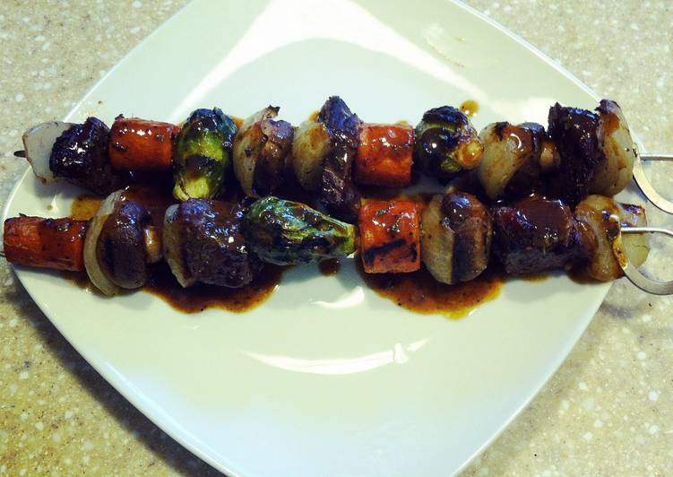 Beef Short Rib and Vegetable Kabobs