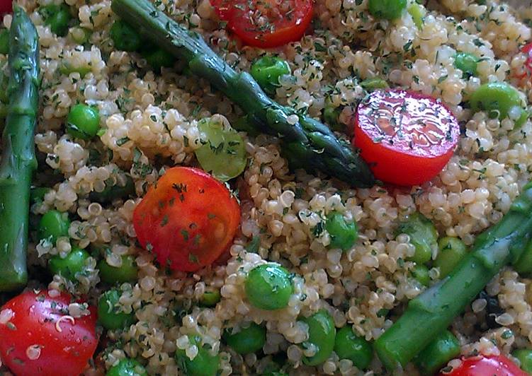 Vickys Quinoa Salad with Peas, Beans & Asparagus, GF DF EF SF NF