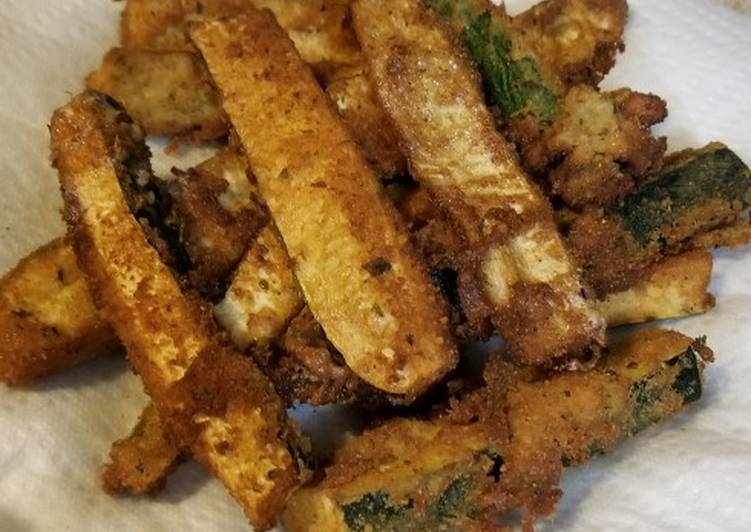 Parmesan Crusted Fried Green Tomatoes & Zucchini Spears