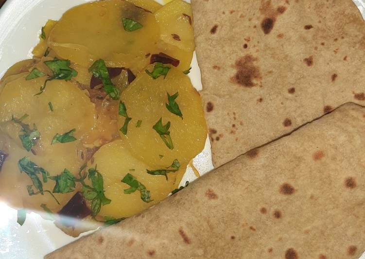 Quick potato veggie with chapati 😊(katli with roti) #mycookbook